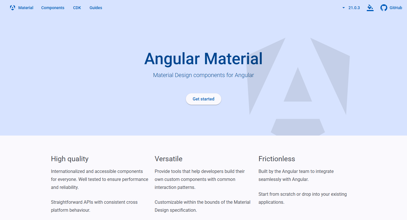 Angular Material Design